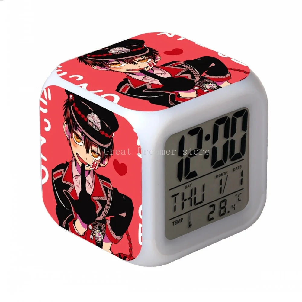 

Аниме Забавный светодиодный Будильник Hanako-kun в туалетной обложке мигающие цветные сенсорные огни мигающие Фигурки игрушки для детей Прямая...