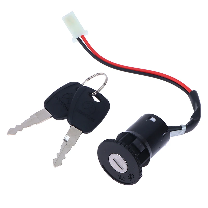 

1Set 2 Wires Ignition Switch with 2 Keys On-Off Lock for Electrical Scooter ATV Pocket Bikes Motorcycle Motorbike ATV Quad Bike