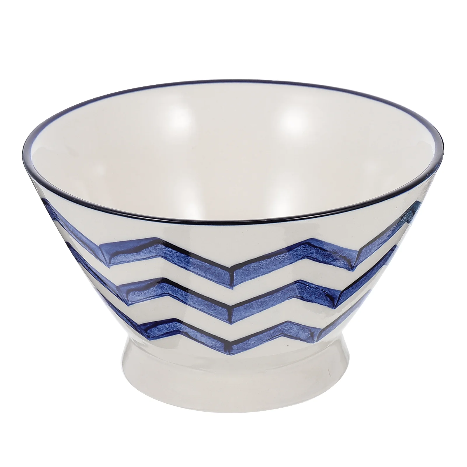 

Japanese Style Rice Bowl High Base Ceramic Bowl Noodles Serving Bowl for Hotel