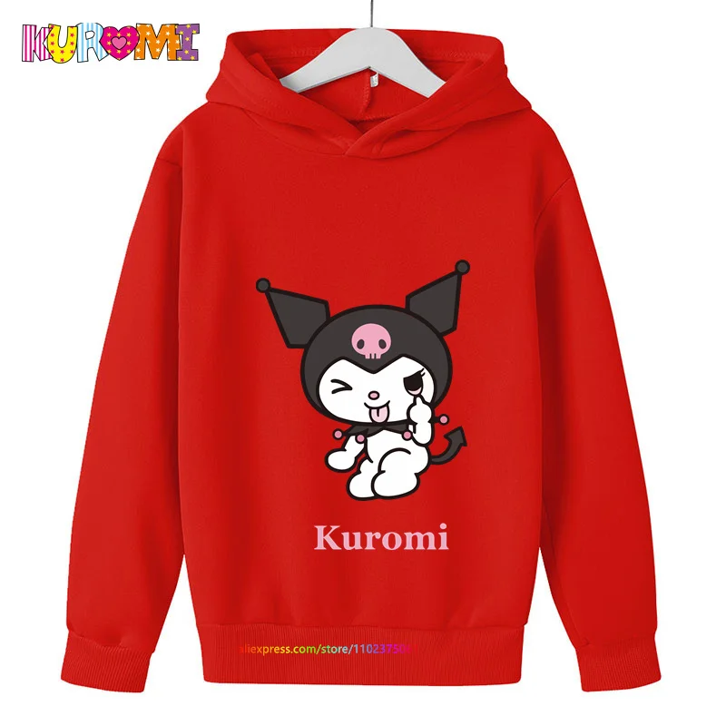 

Autumn Hello Kitty Print Sweatshirt Boys Clothes Teenagers Long Sleeve Pullovers Girls Kuromi Harajuku Kids Cotton Hoodies