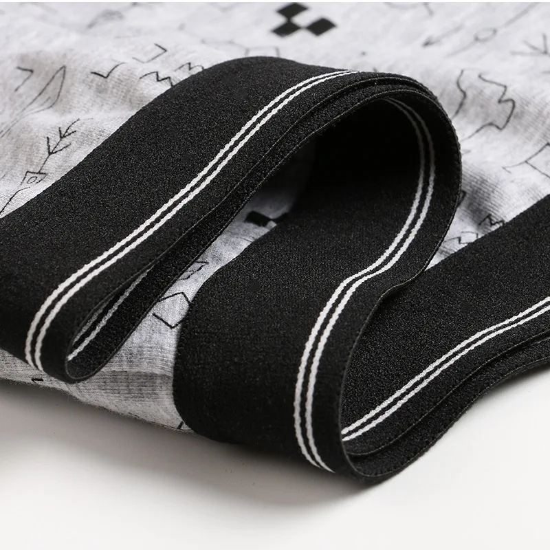 JFUNCY 4 Pcs Men's Cotton Panties Boxer Briefs Set Men Breathable Underpants Soft Male Underwear Fashion Print Man Shorts Gift