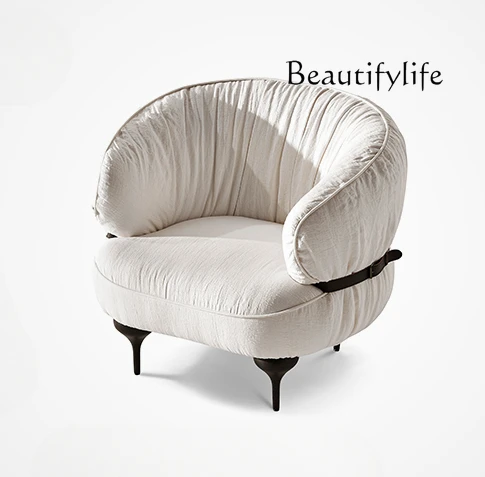 Льняной диван одиночный закрытый Современный дизайнерский стул