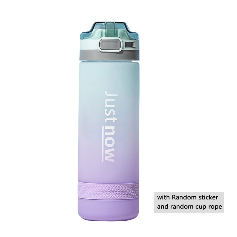 

Спортивная бутылка для воды с соломинкой, герметичная Водонепроницаемая чашка для спорта, тренажерного зала, офиса, кемпинга, бега с наклейкой, чашка с веревкой, 500/600 мл