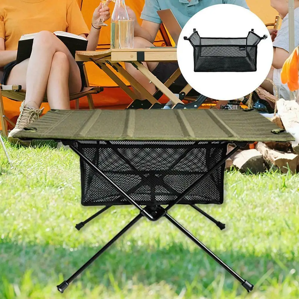 

Folding Table Portable Storage Net Shelf Bag Stuff Mesh For Picnic Outdoor Camping Barbecue Kitchen Folding Table Rack