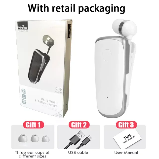 

Earphone Bluetooth-compatible ears in Lotus with Wire Wireless Clip on Headset Earphones Handsfree Earbuds Headphones in lotus