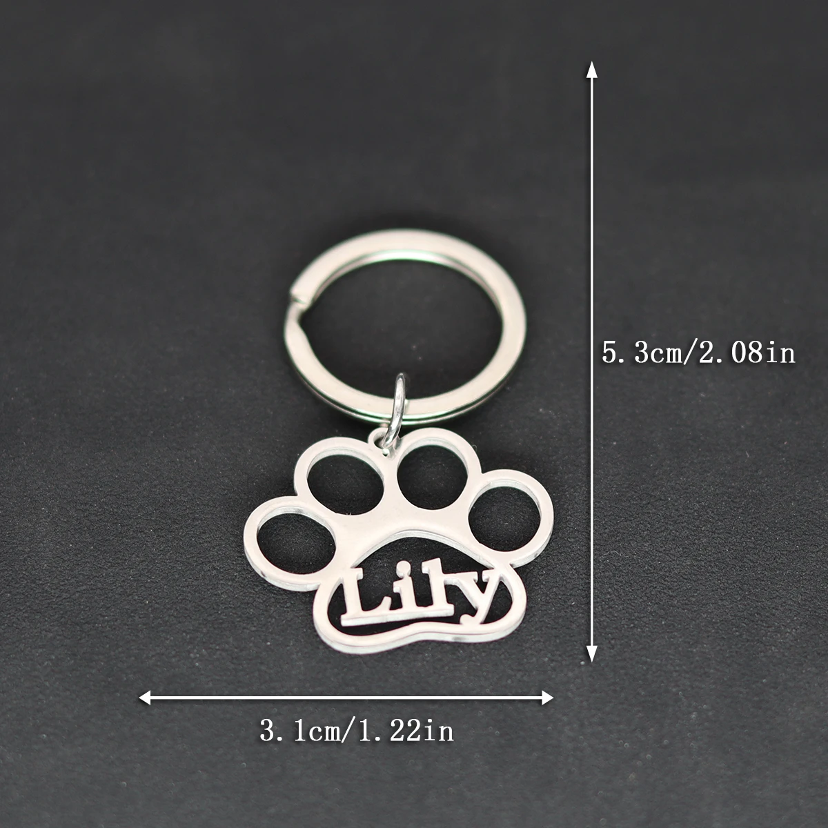 QIAMNI Pet Dog брелок с индивидуальным именем из нержавеющей стали, кулон со следом, брелок, памятные аксессуары, ювелирные изделия «сделай сам», подарки, брелки (art.: 3920ccfe03a43) - 3920ccfe03a43