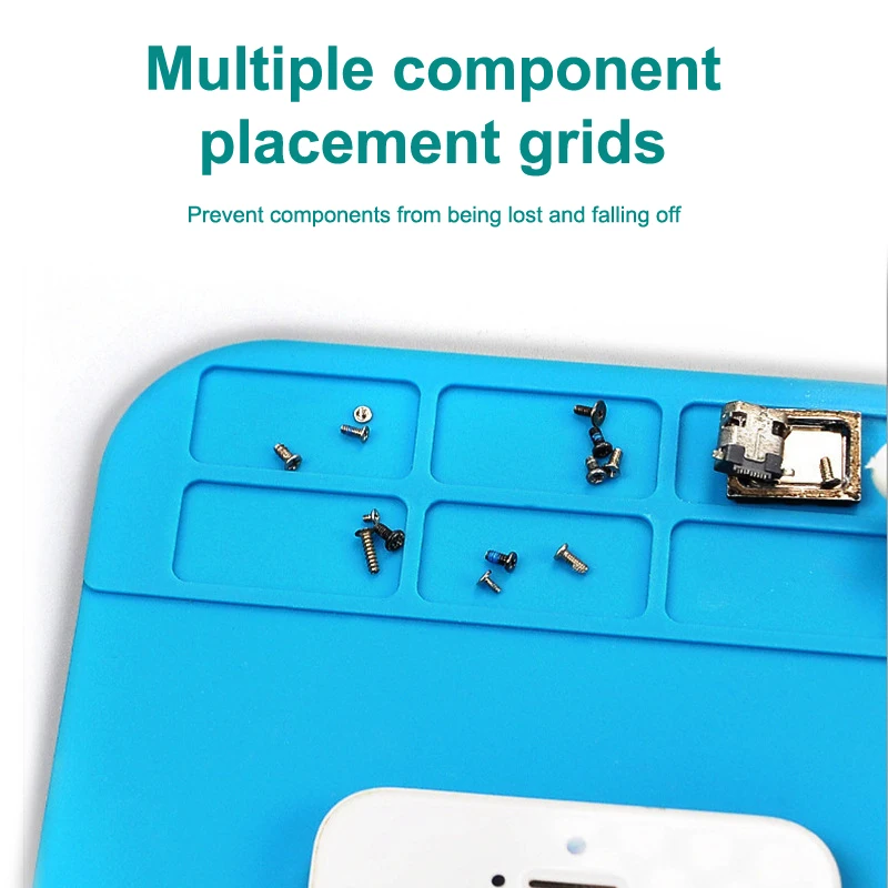 Термостойкий силиконовый магнитный коврик для ремонта электроники 300*200 мм