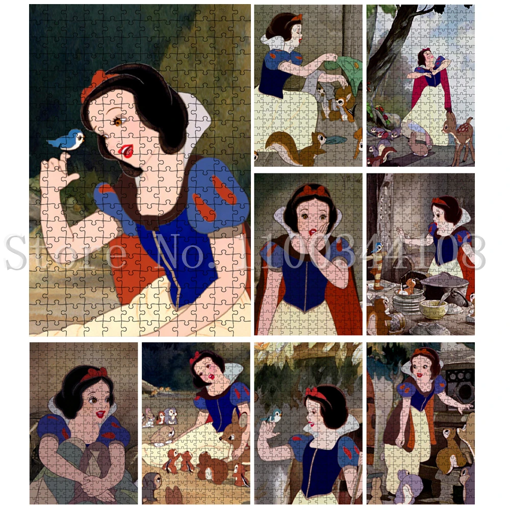 

Disney Snow White Jigsaw Puzzles for Adults Decompressing Toys Cartonn Princess Paper Puzzles Kid Education Assemble Game Toy