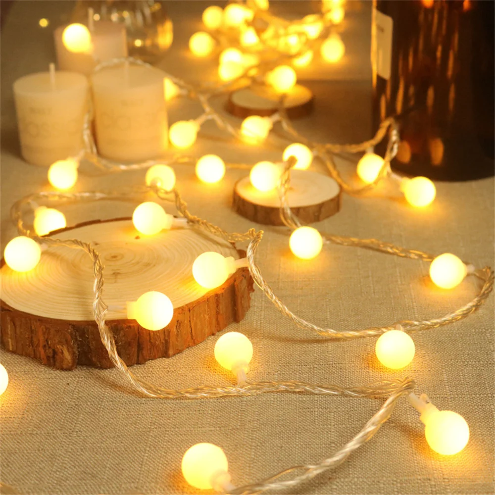 

1.5M 3M 6M 10M Fairy Light Garland LED Globe Ball String Lights Battery/USB Powered For Christmas Tree Wedding Home Decoration