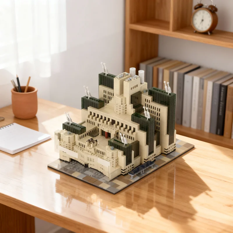 Фото 6758 деталей MOC SIS-Building Vauxhall Cross MI6 Модульные здания Мини-модель Строительные блоки Конструктор Рождественские подарки Игрушка DIY №1