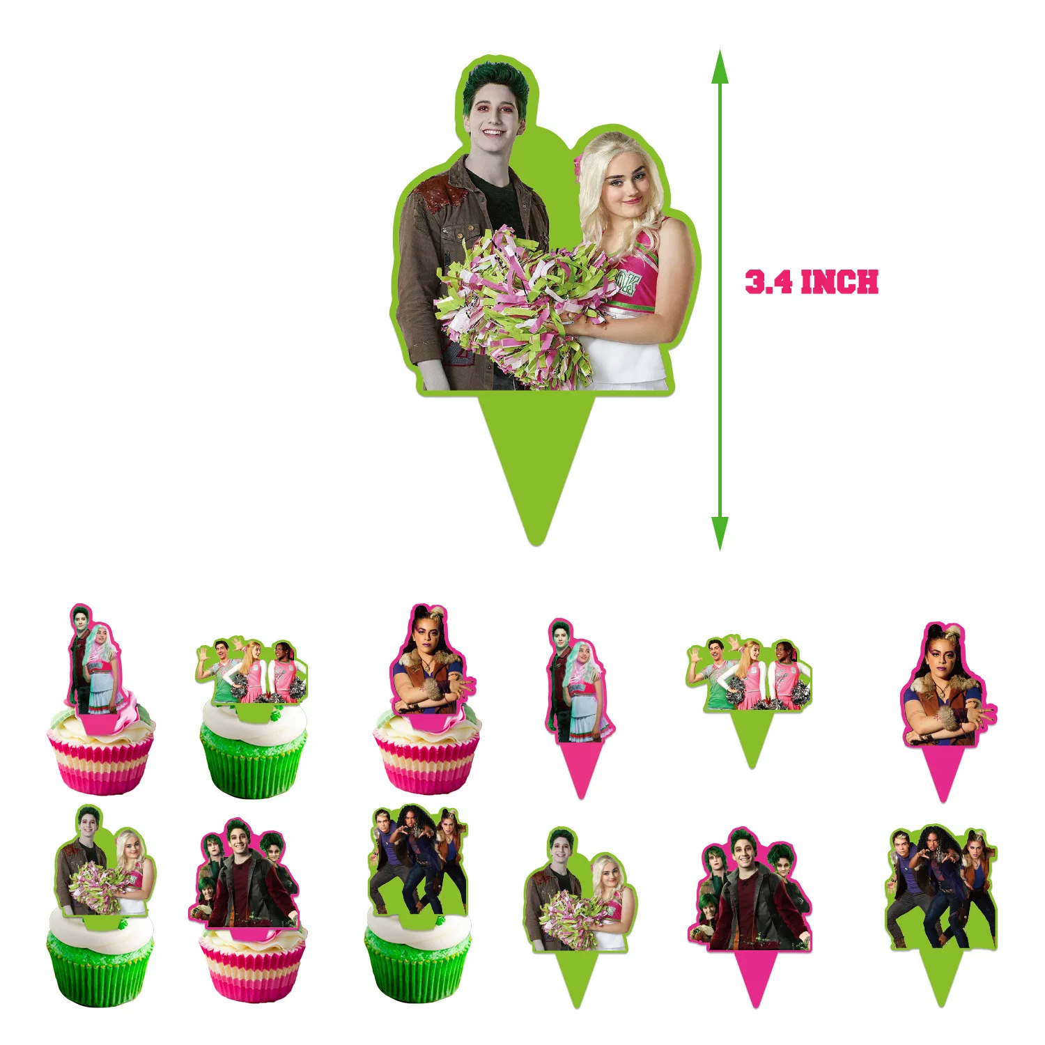 Зомби высокая тема украшение для дня рождения милый одноразовый баннер топпер