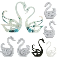 crystal glue diy resin aromatherapy plaster mold swan silicone mold left and right ornaments set