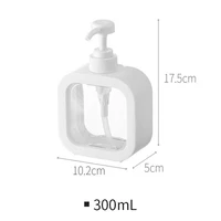 300500ml clear plastic pump bottles for bathroom hand soap dispenser refillable bottling portable white suqare bottling