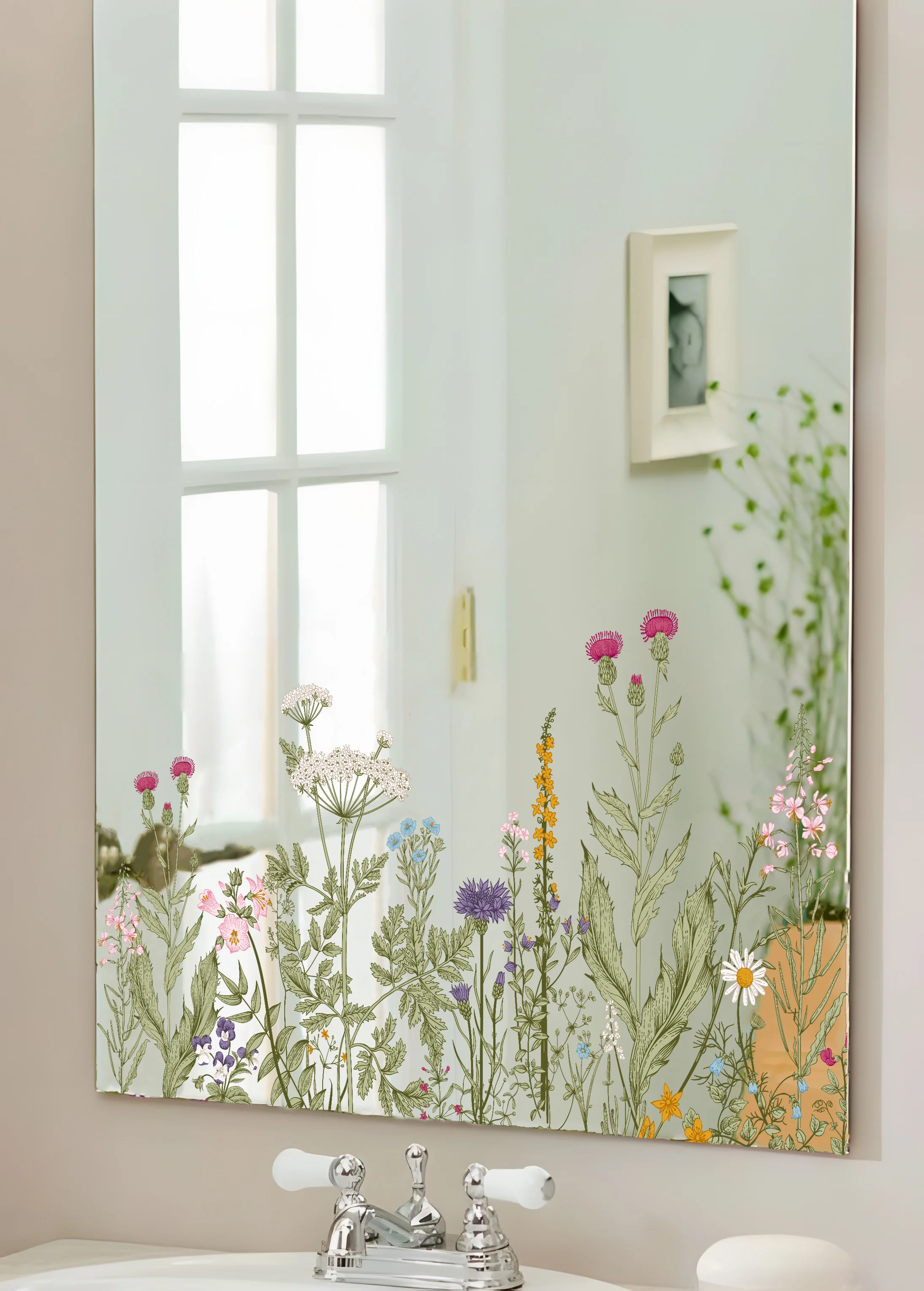 Наклейки настенные в виде цветов наклейки на стену декор для ванной и спальни