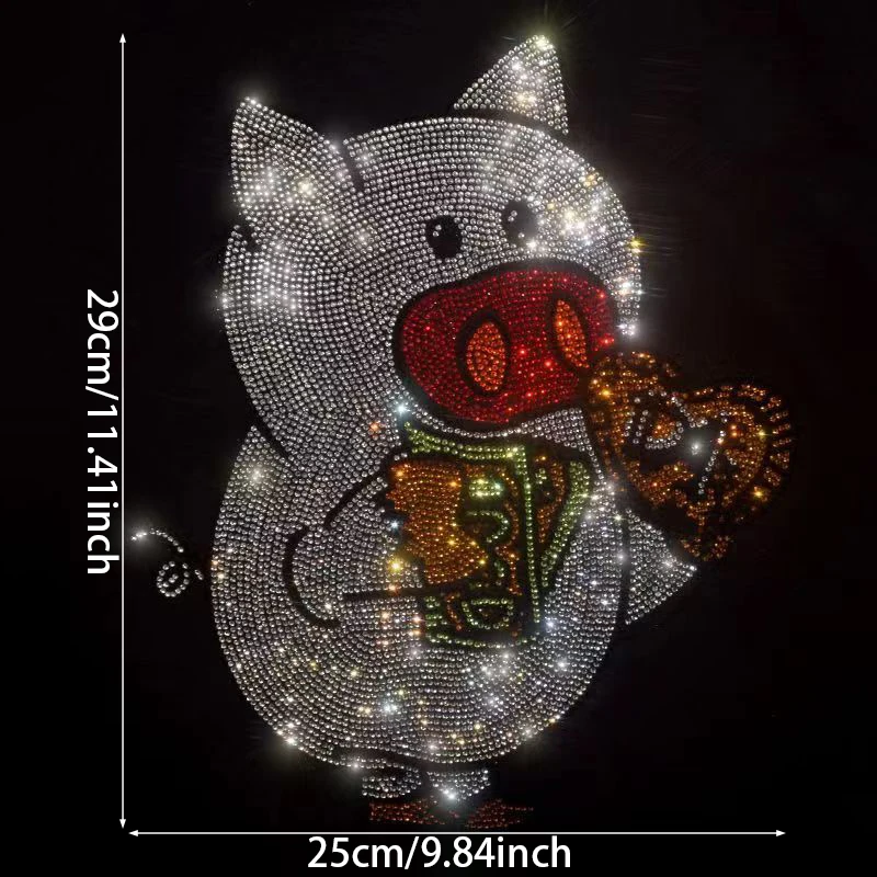 Искусственная Аппликация Блестящая Свинья И Текстура Стразы Для DIY Модные