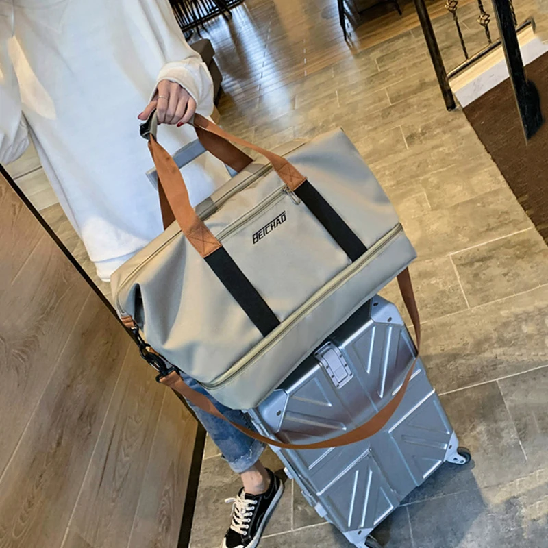 Fashion Travel Bags Women Large Capacity Men's Sports Waterproof Weekend Female Messenger Dry Wet Zip Pouch Accessories Supplies