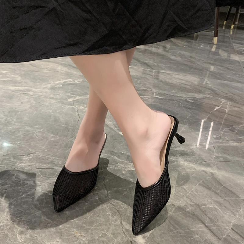 

Slippers Women 2022 Summer Women's Stiletto Pointed Toe Toe Sandals Slippers Fashion Comfortable Plus Size Women's High Heels