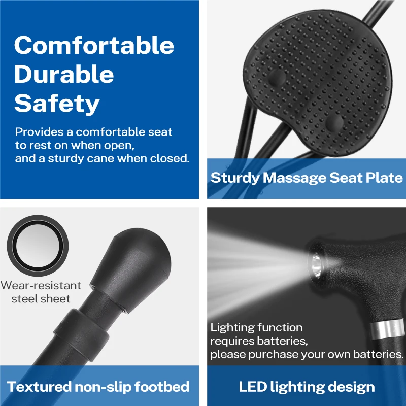 Складная трость Lefeke с сиденьем