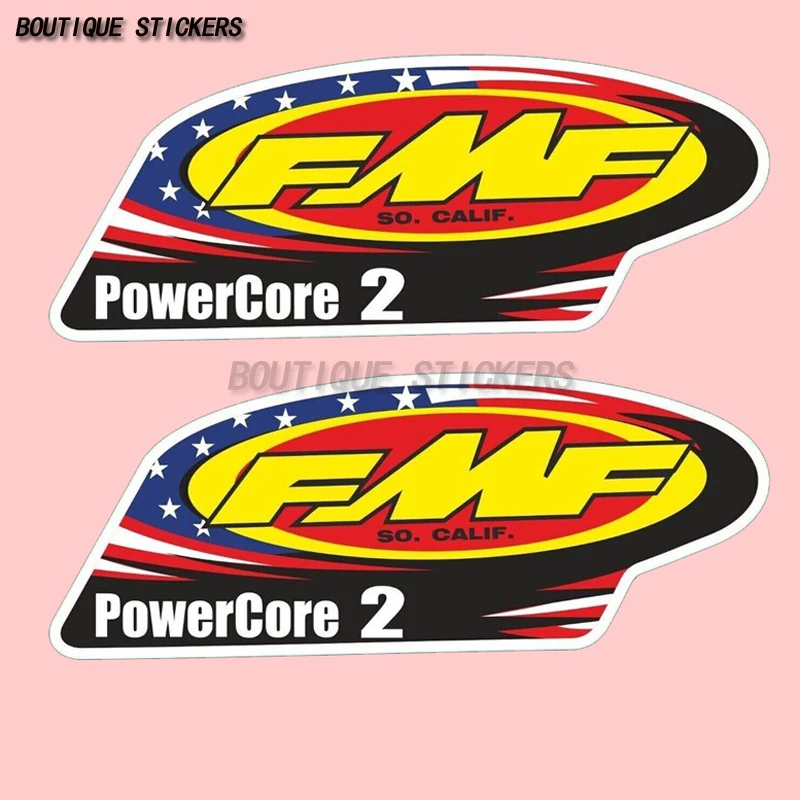 

2 шт. FMF выхлопная система POWERCORE 2 графическая наклейка для мотоцикла водонепроницаемая ПВХ наклейка