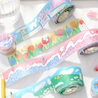 washi tape cute landscape flower veneer tape kawaii decorative tape sticker scrapbook diary students stationery