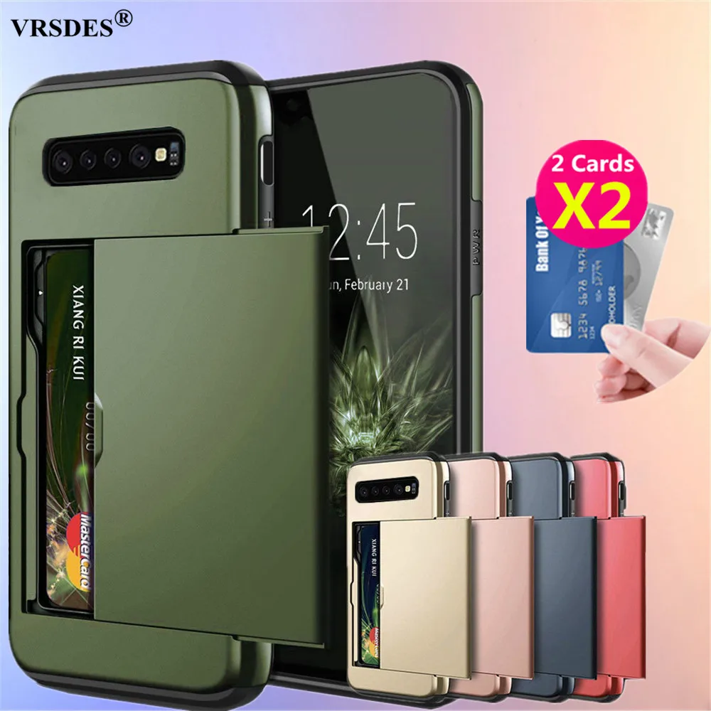 

Slide Cover Wallet Card Slots Case For Samsung Galaxy S10 Plus S20 FE S9 S8 Note 20 Ultra 10 9 8 S10e S7 S6 Edge Plus Case Funda