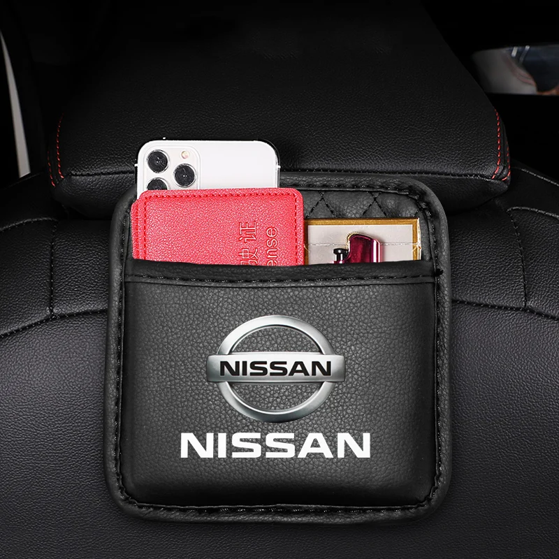 

Car Storage Pocket Bag Leather Seat Back/Door/Center Console Organizer For Nissan Qashqai J10 J11 Juke Tiida Teana Note X Trail