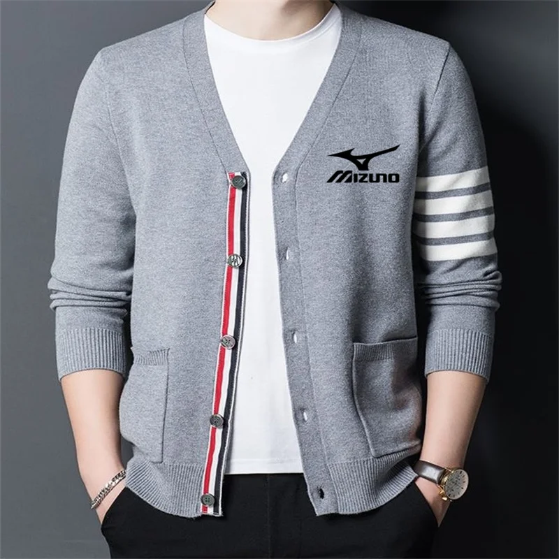 

2023 Season Popular Three-Color Striped Men's Cardigan Coat,Trendy Striped Men's Cardigan Coat - Wool Knitwear,Sweater Cardigan