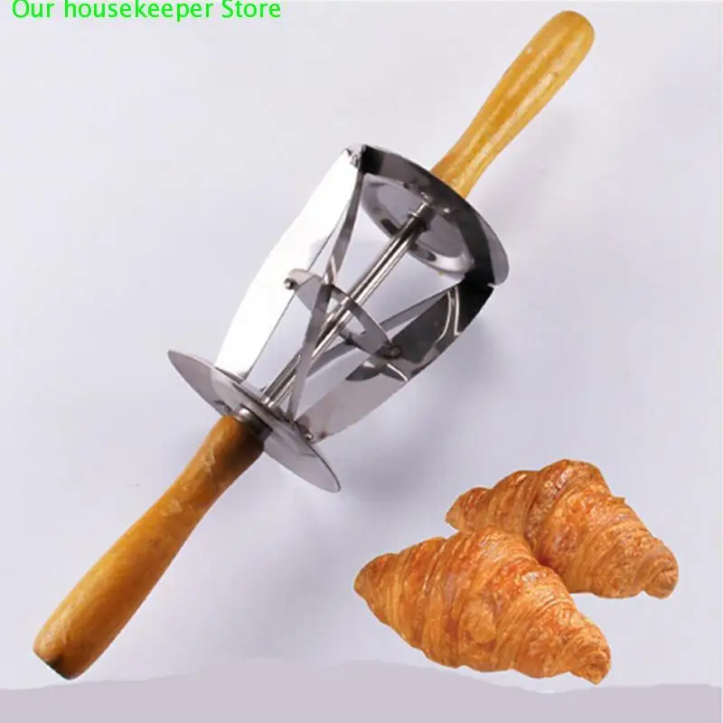 

Нож для раскатки теста из нержавеющей стали для приготовления Круассанов с деревянной ручкой