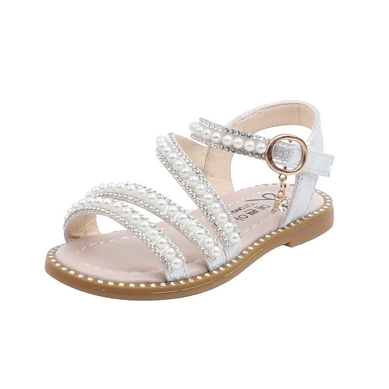 

Summer Sandals The Little Girl Pearl Open Toe Princess Shoes Children's Performance Shoes Baby Girl Shoes Party Shoes Princess