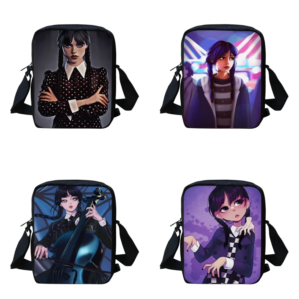 

Back to School Wednesday and Adams Cartoon Children School Bags Small Portable Satchel for Preschool Baby Kids Bookbags Mini Bag
