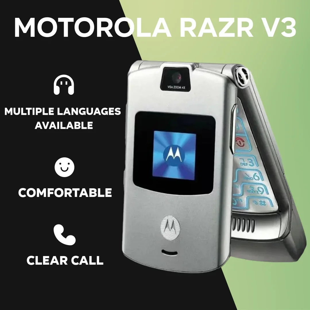 Восстановленный Motorola RAZR V3 90% новый Оригинальный разблокированный