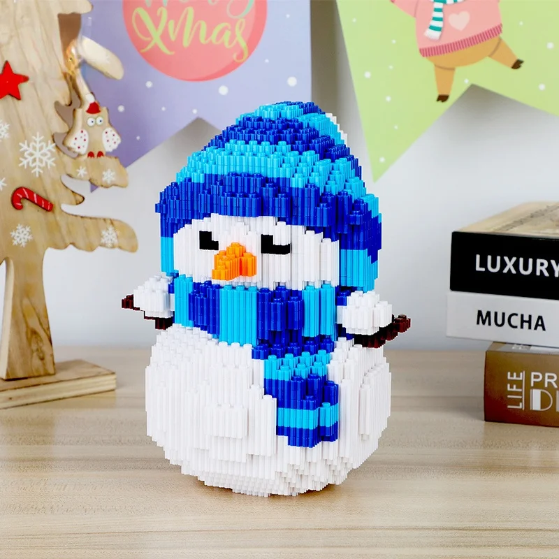 

Xizai 8672 Merry Christmas Gift Snowman Snow Monster Building Block 3D Model DIY Mini Magic Bricks Educational Toys for Children