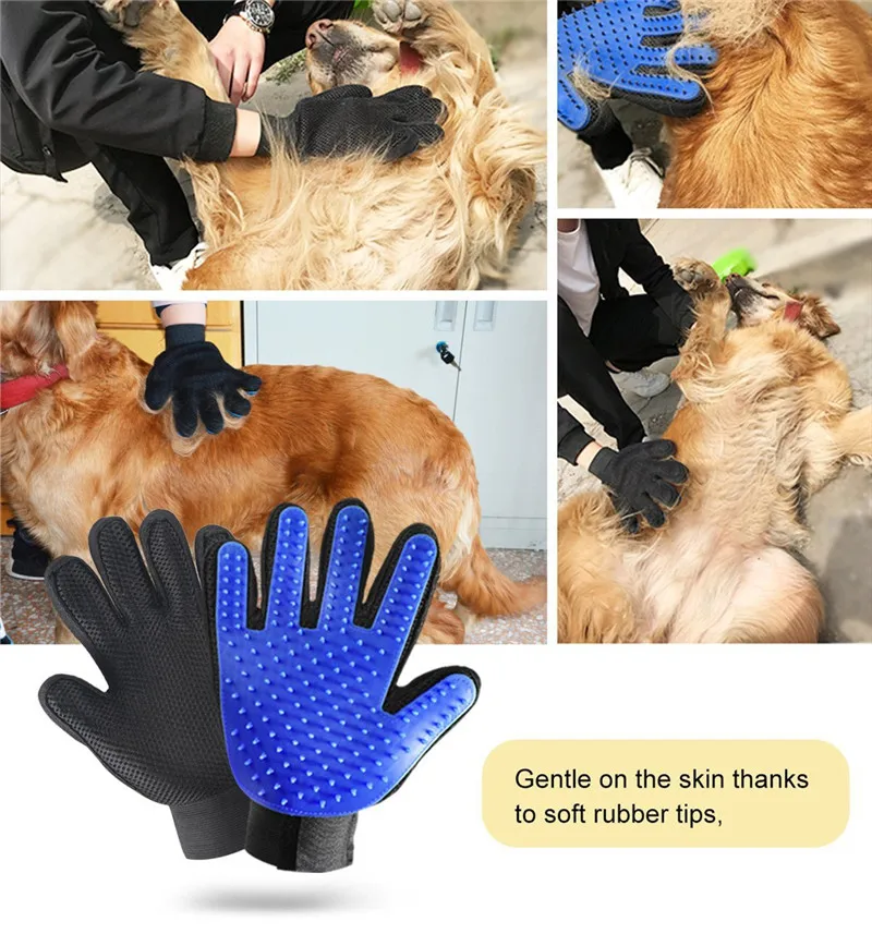 NONOR Rubber Pet Bath Brush Protection Silicone Cat Comb Glove Massage Grooming Dogs Cats supplies images - 6