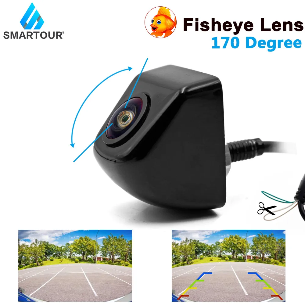 

Автомобильная камера заднего вида SMARTOUR 170, парковочная HD-камера заднего вида с ночным видением, объектив рыбий глаз CCD/CVBS, Универсальная автомобильная камера заднего вида