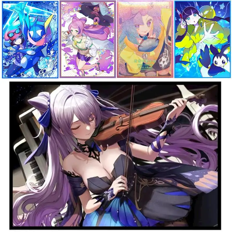 

100pc/set PTCG Card Cover Pokemon Digimon Adventure Genshin Blue Archive Game Anime Collection Card Sleeve Protective Case 66x91