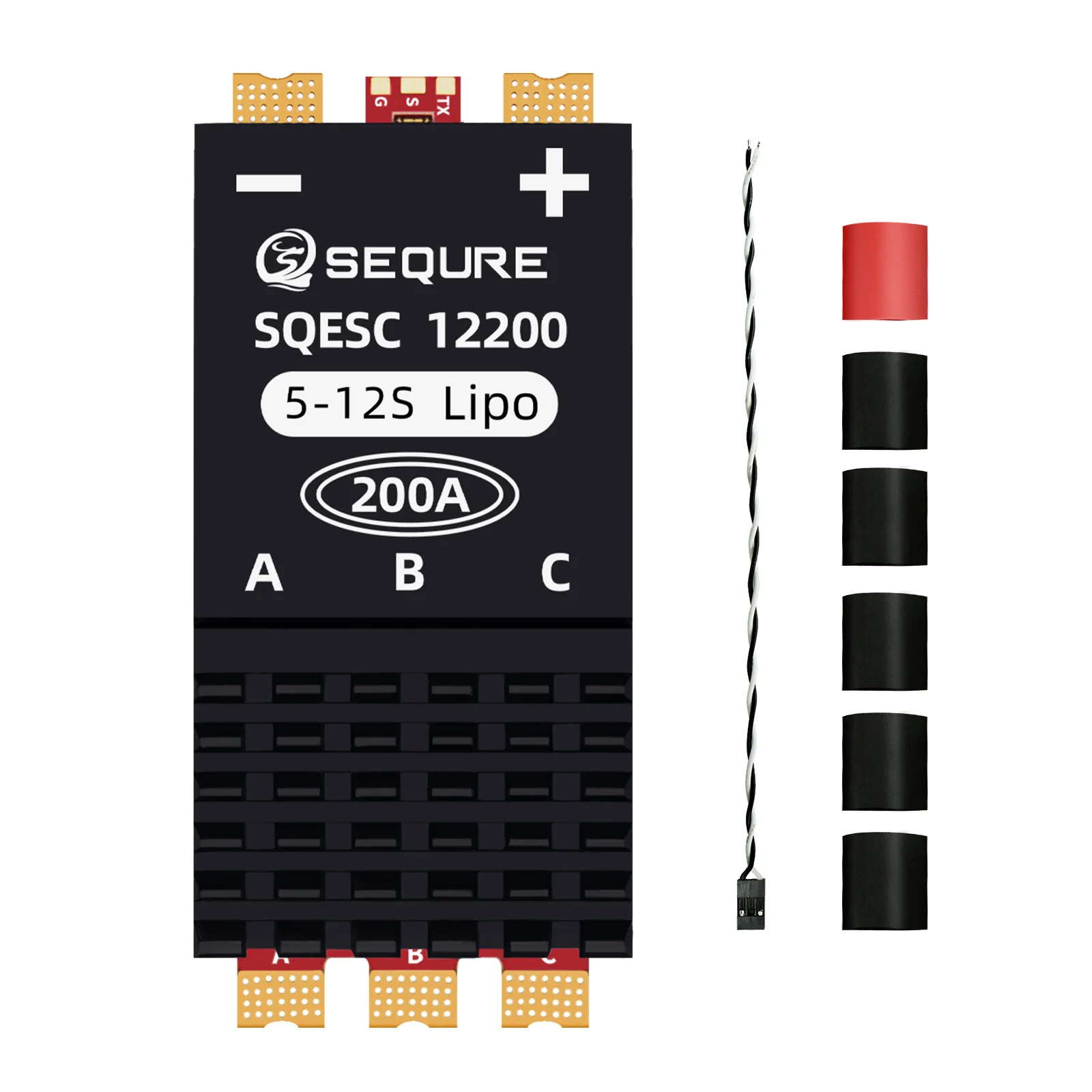 Фото SEQURE 12200 Бесщеточный ESC 5-12S Блок питания 200 А Поддержка частоты ШИМ 128 кГц Используется в моделях квадрокоптеров Модели радиоуправляемых автомобилей №1