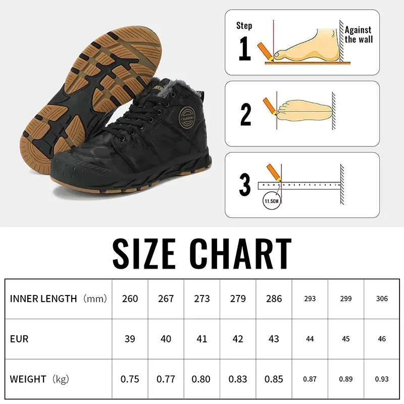 Men Sports Shoes Winter Waterproof Upper Comfortable Non-slip Snow Boots Plus Velvet Thick Warm Outdoor Hiking Shoes Size 39-46
