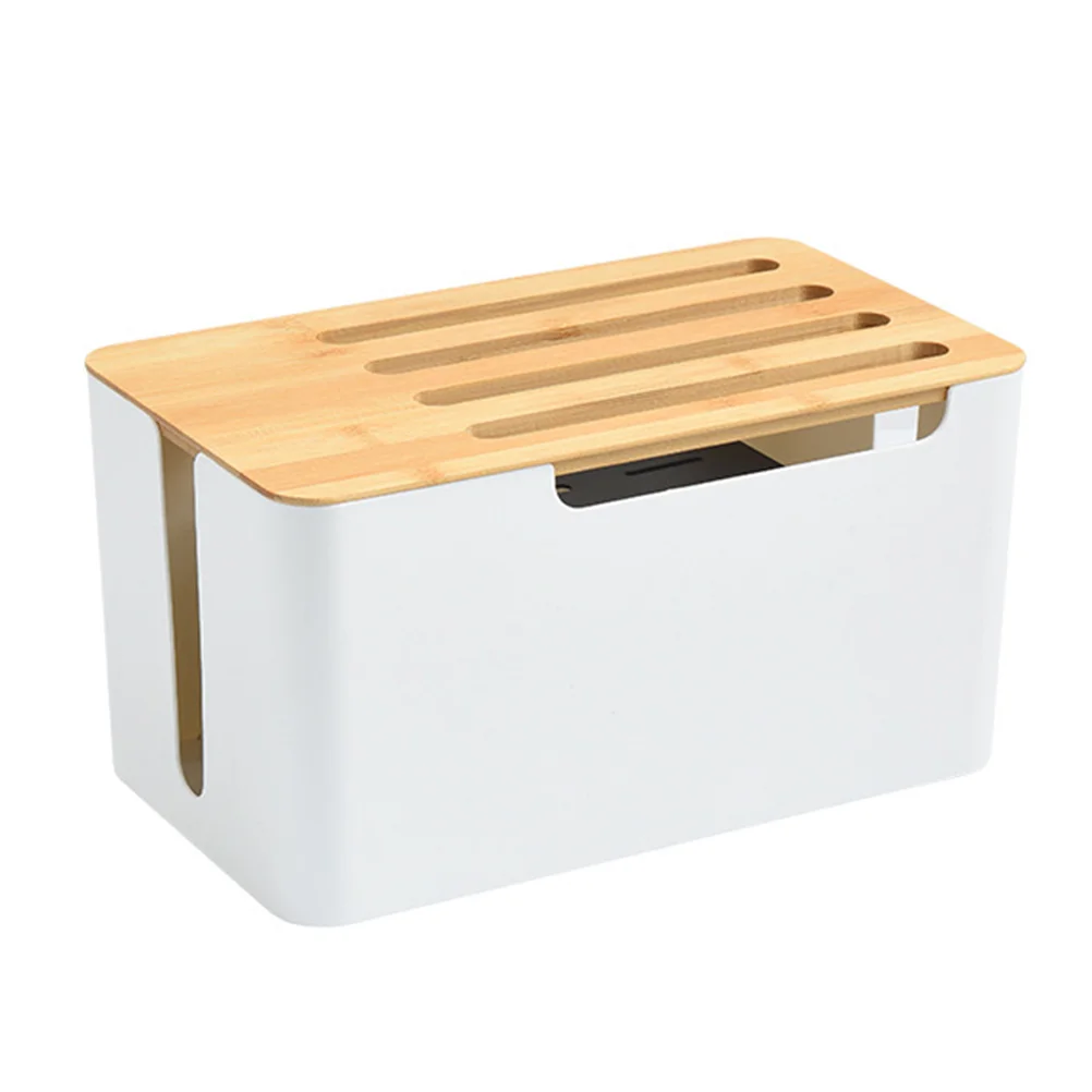 

C Charging Cable Wire Storage Box Case Organizer Router Container Power Line Holder White The Hips Shelf