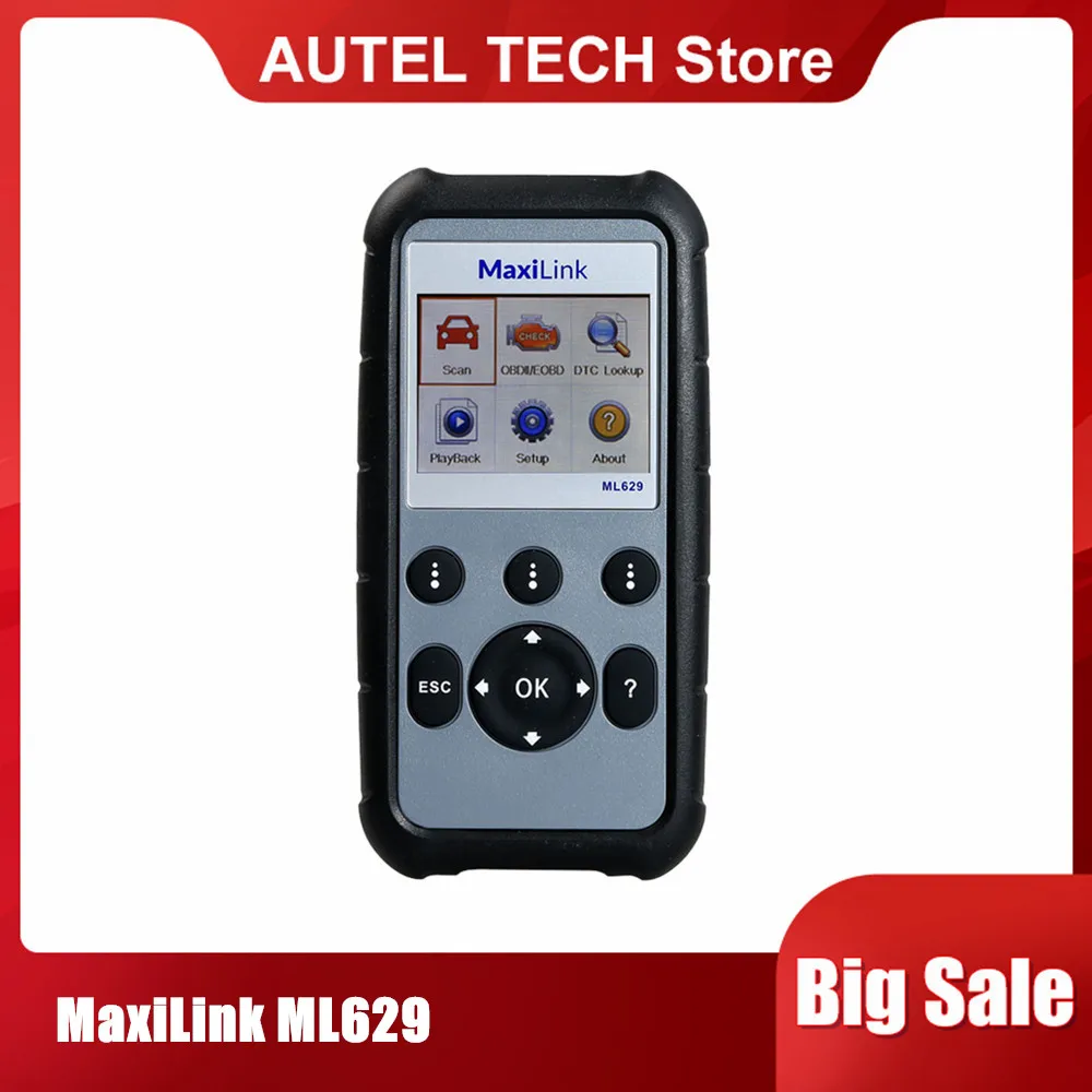 Autel MaxiLink ML629 ABS Airbag Code Reader Check Engine Transmission Codes Upgrade Version of ML619 AL619