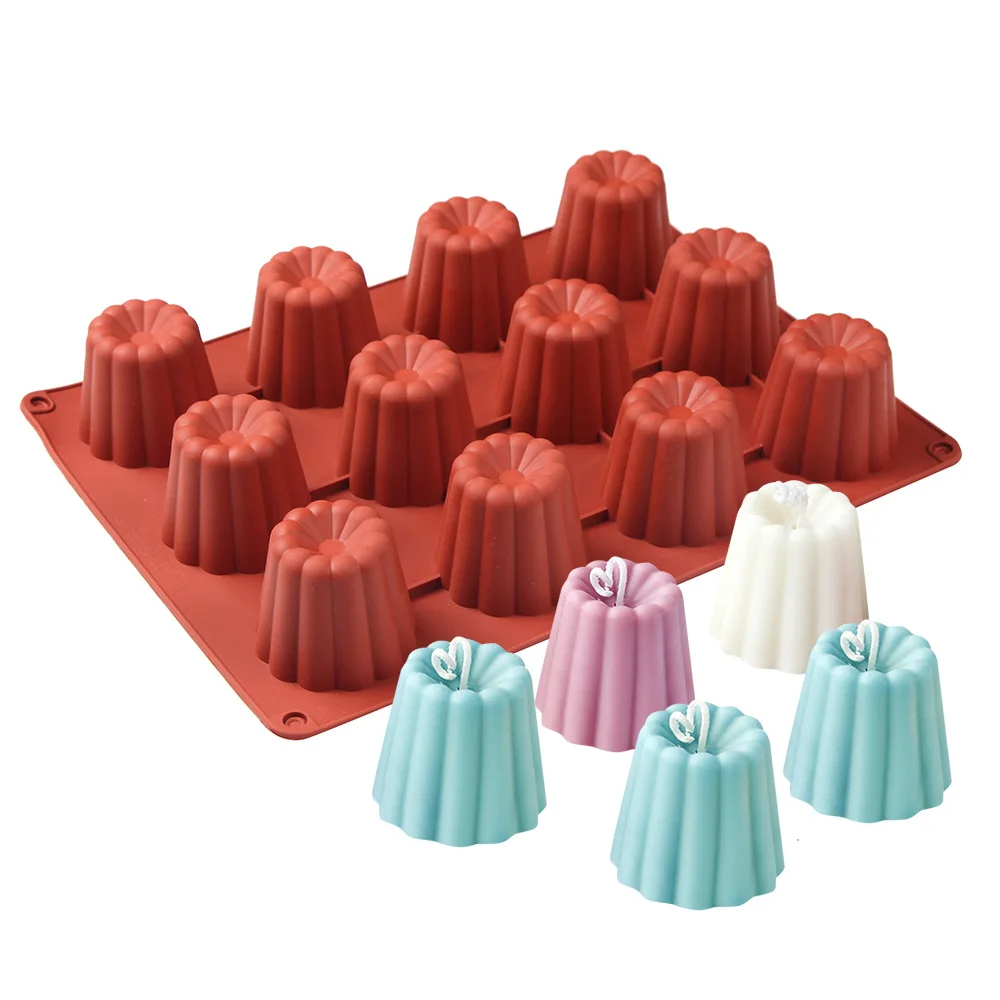 

12 Cavity Silicone Mold Canneles Bordelais Fluted Cake Mold Muffin Cupcake Baking Tray Dessert Pastry Cake Decorating Tools