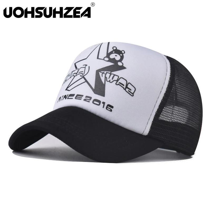 

UOHSUHZEA брендовая шапка с трехмерным принтом пятиконечной звезды, шапка с сеткой быстрого медведя, уличная танцевальная шапка с подбором цветов