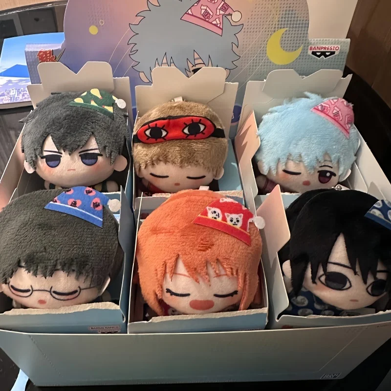 Фото Оригинальная серия Bandai Gintama Chibi Kyun Chara: Слепая коробка-сюрприз, брелоки Gintama, украшения, подарки, игрушки из серии «Пижамная вечеринка» №5