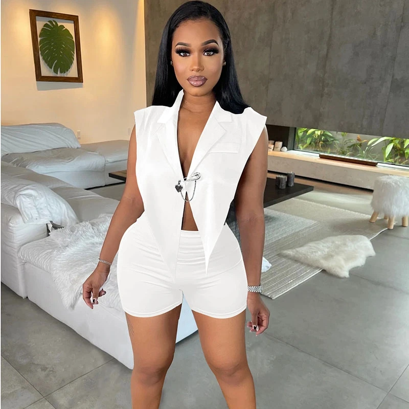 

Womens Two Peice Sets Summer Clothes For Women Matching Sets Sleveless Top and Shorts Suits Party Sexy Club Outfits S-XXL