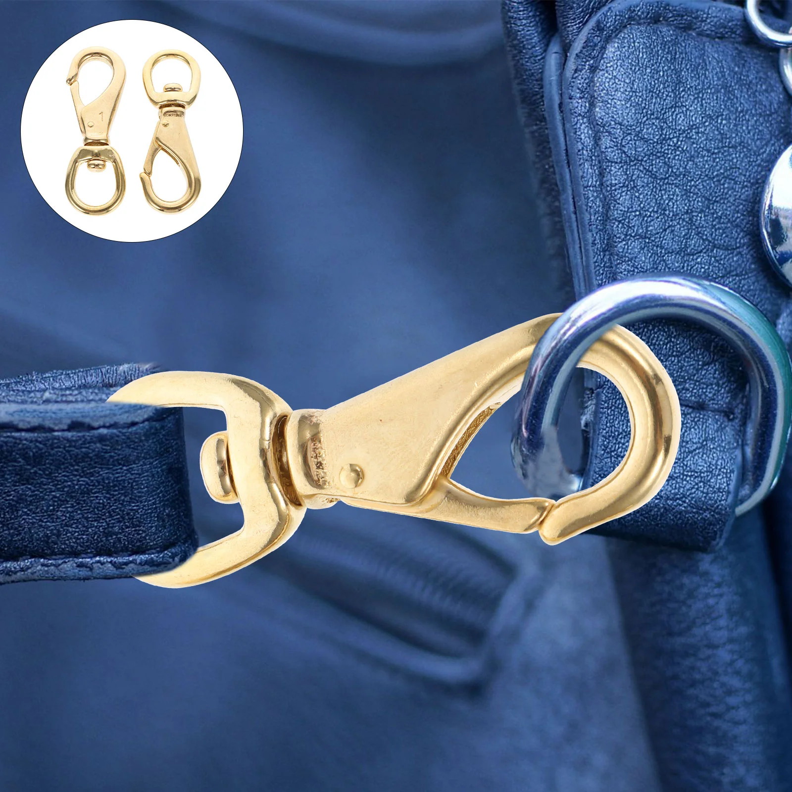 

2 Pcs Pure Copper Hook Leash Clasps Metal Luggage Accessories Pet Strap Buckles Practical Suitcase Brass Swivel Hooks