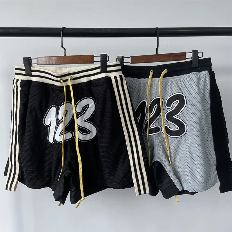 

RRR123 top quality Vintage Mesh Fashion Men 1:1 RRR 123 Women Shorts Casual Breechcloth Inside Tag Label Summer Style