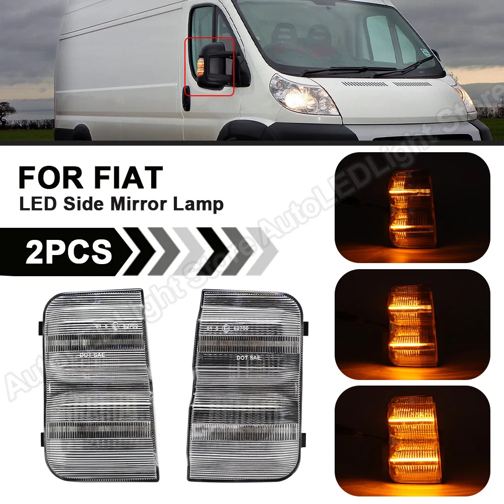 

For Fiat Ducato 2006- For Peugeot Boxer For Citroen Jumper Relay 2PCS LED Dynamic Turn Signal Blinker Lamps Side Mirror Lights
