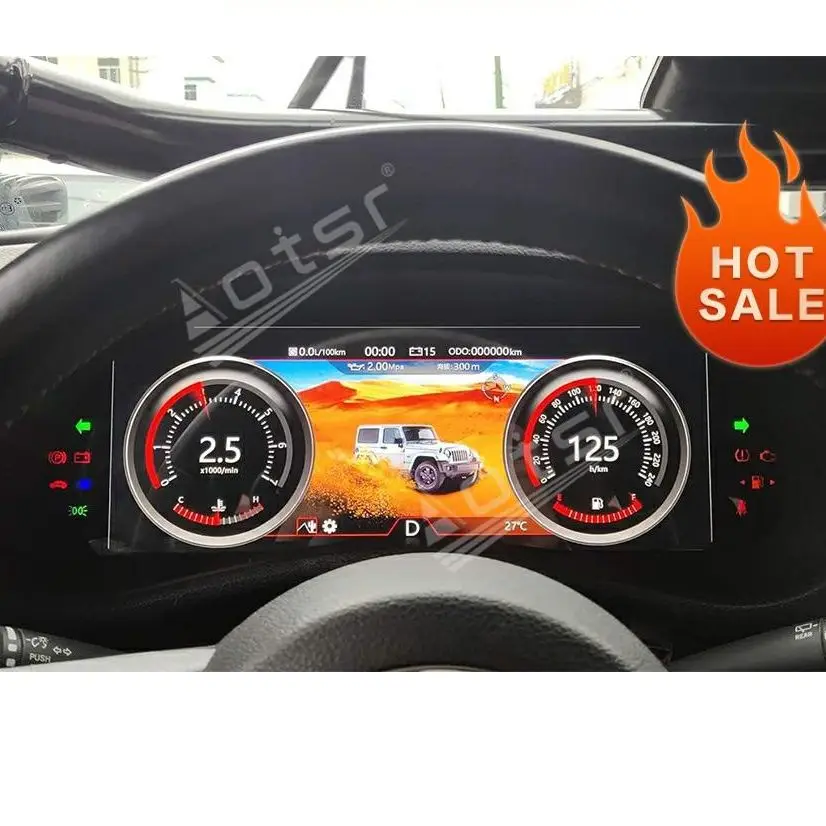 

AOTSR 12.3 Inch For Jeep Wrangler 3 JK 2010+ Car LCD Cluster Instrument Multimedia Dashboard Modification GPS navigation player
