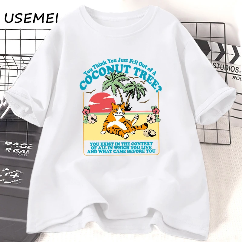 Футболка Мужская/Женская хлопковая с принтом кокосового дерева