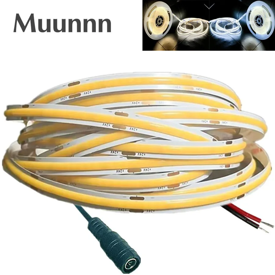 

Светодиодная лента Muunnn COB 8 мм 12/24В теплый/натуральный/холодный свет