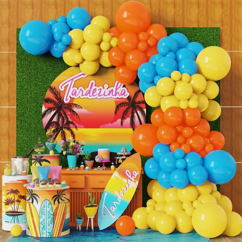 

113pcs/Set Summer Party Balloon Garland Arch Kit Orange Hot Balloons For Wedding Birthday Baby Shower Beach Party Decoration